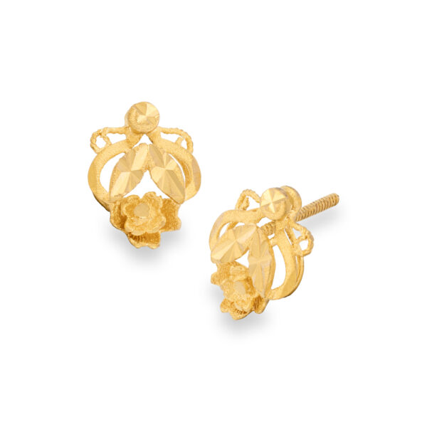 Ornate Gold Stud Earrings