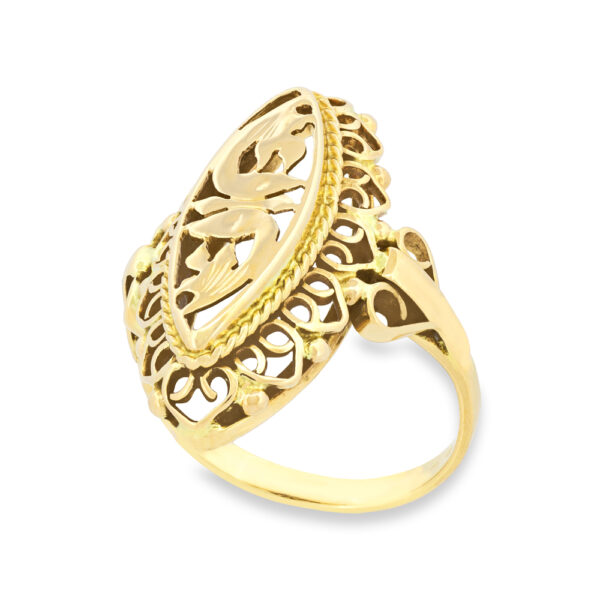 Gold Filigree Signet Ring