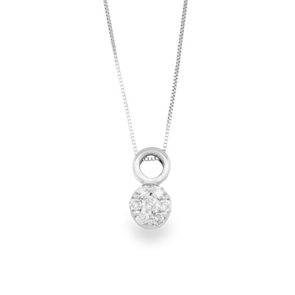 Diamond Cluster Pendant & Chain