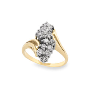 Diamond Waterfall Cluster Ring