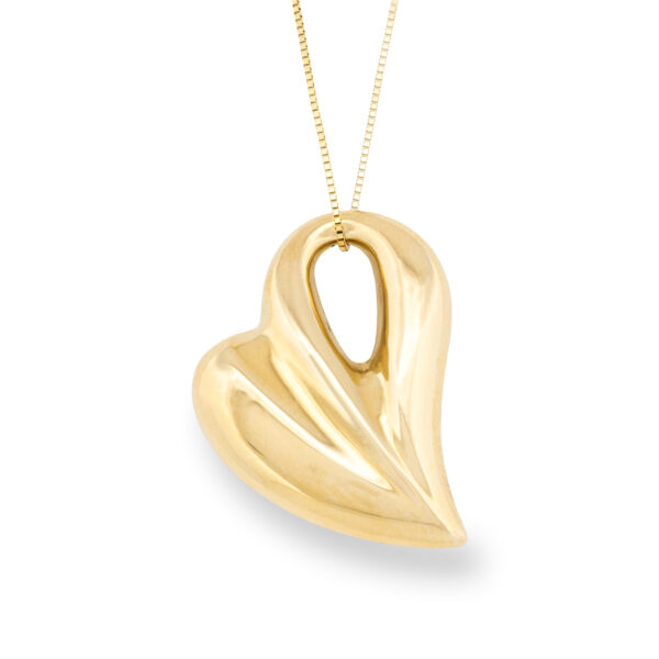 Gold Floating Heart Necklace