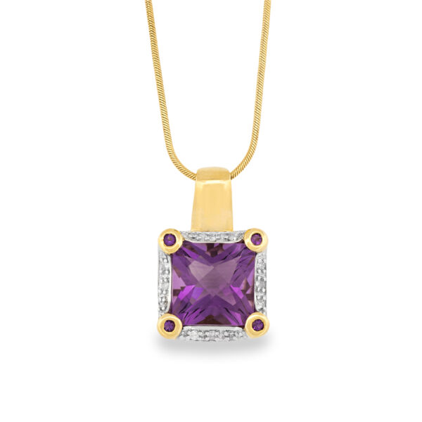 Amethyst & Diamond Necklace
