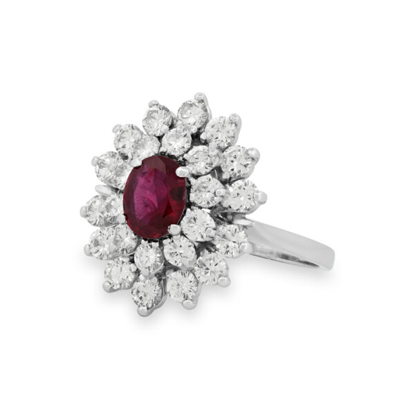 Ruby & Diamond Cluster Ring