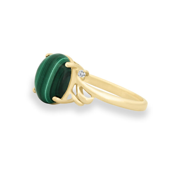 Malachite & Diamond Cocktail Ring