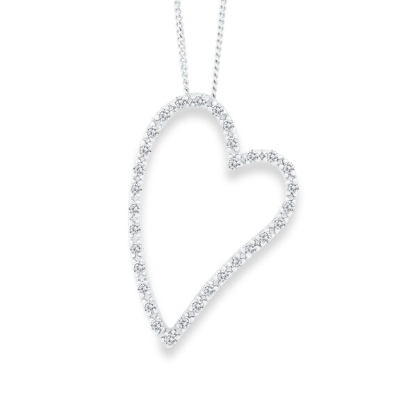 Diamond Floating Heart Necklace