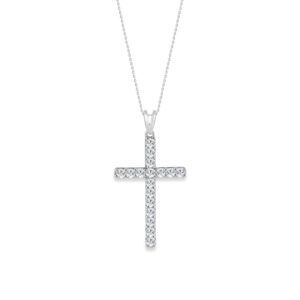 Lab-Grown Diamond Cross Necklace .50ctw
