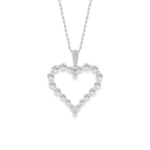 Lab-Grown Diamond Heart Necklace .75ctw