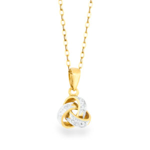 14k Gold Diamond Knot Necklace
