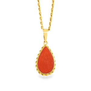 18k Gold Carnelian Necklace