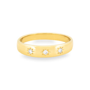 Mid-Century Diamond Starburst Ring