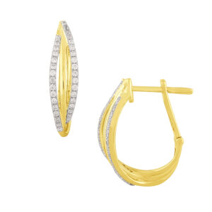 Criss-Cross Diamond Huggie Earrings