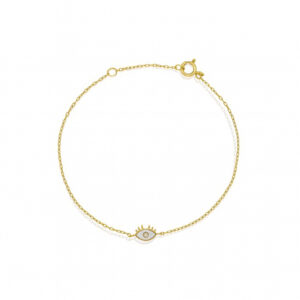 Gold Enamel Evil Eye Bracelet