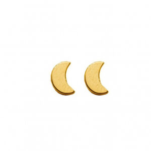10k Gold Crescent Moon Studs