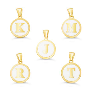 Gold & Enamel Initial Pendants