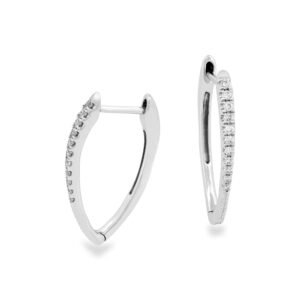 Chevron Hoop Diamond Earrings