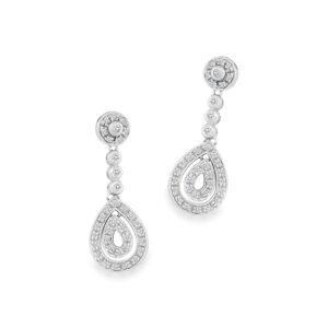 Diamond Teardrop Dangle Earrings