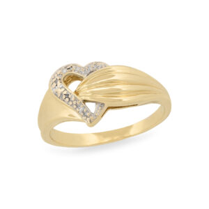 Asymmetrical Diamond Heart Ring