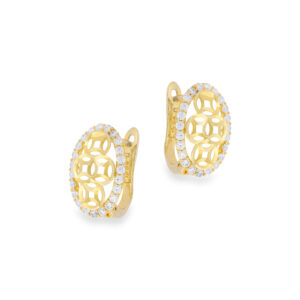 14k Gold & CZ Huggies