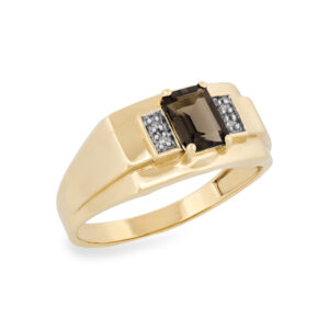 Smokey Topaz & Diamond Ring