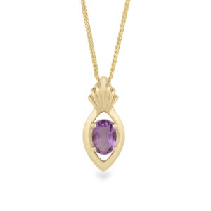 10k Gold Genuine Amethyst Necklace