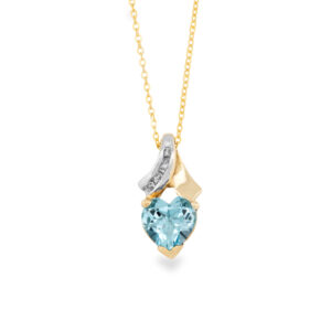 Blue Topaz & Diamond Necklace